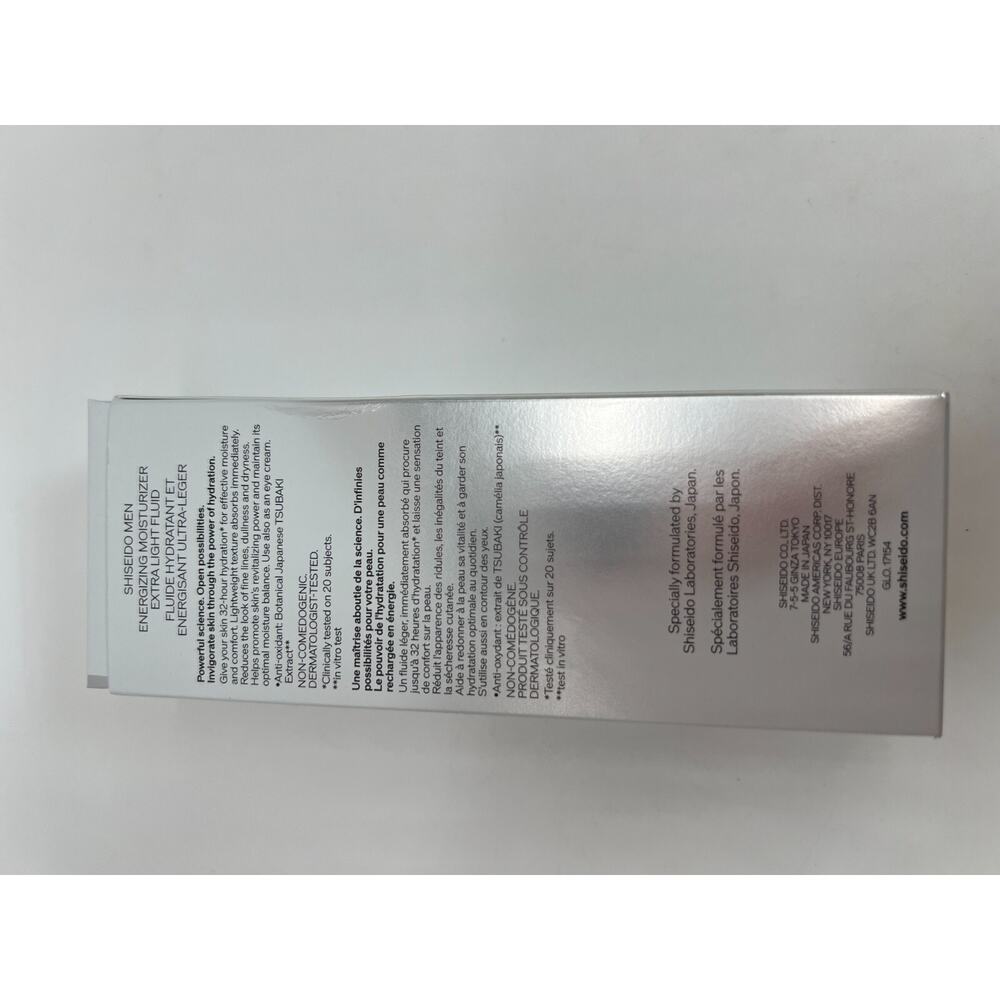 Shiseido Men Energizing Moisturizer Extra Light Fluid 100ml 3.3oz New Sealed - Picture 11 of 16
